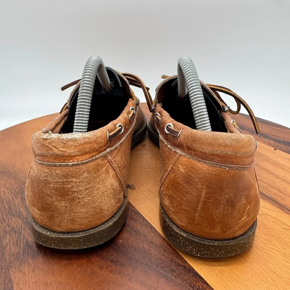 Allen Edmonds Northland Brown Leather Boat Shoes Mens Size 8.5 Handmade
